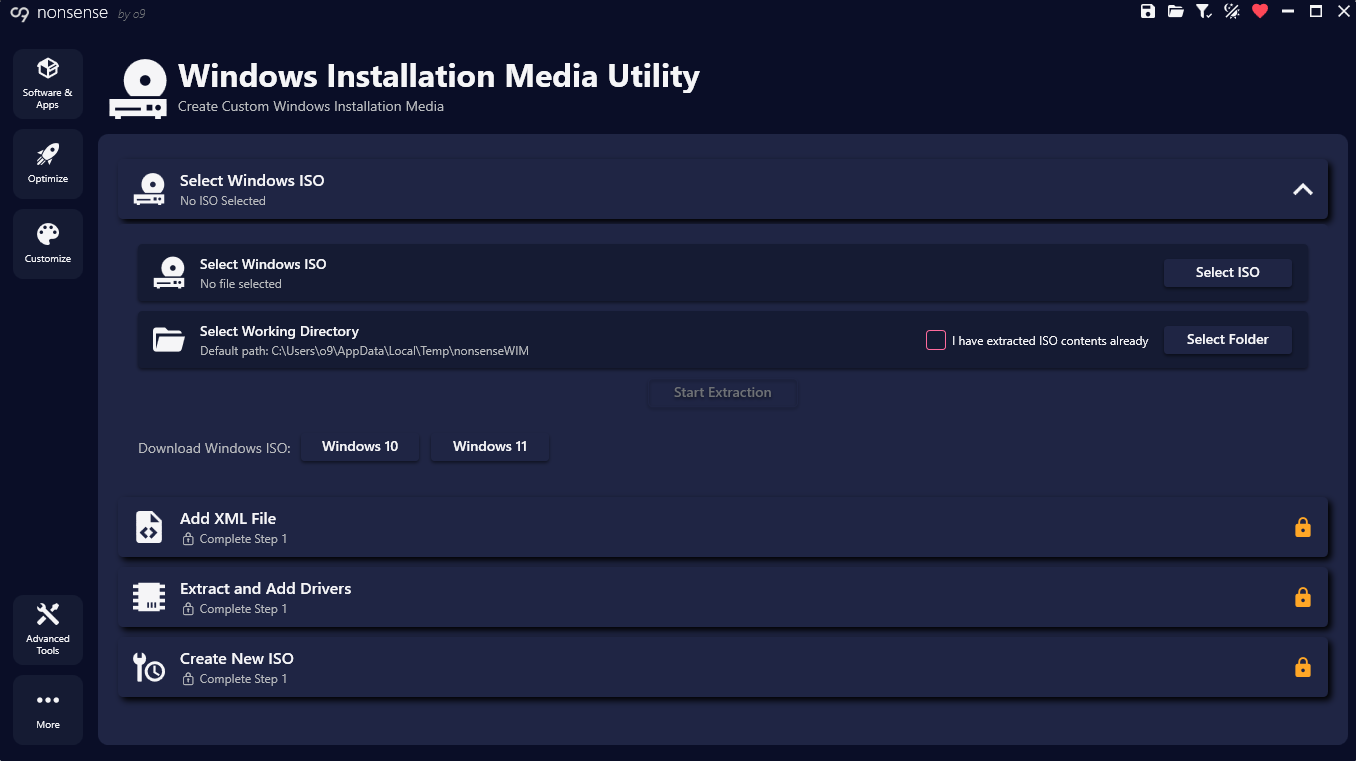 Advanced Tools - WIMUtil